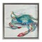 Stupell Industries Blue Crab with Abstract Motifs Floating Frame By Stacy Gresell